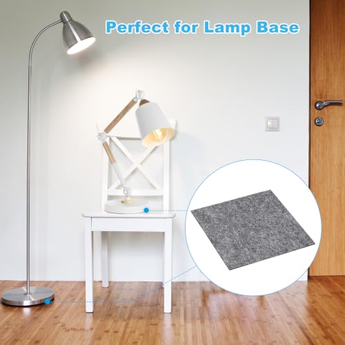 PATIKIL 4x4 Inch Lamp Base Felt, 6Pack 3mm Thickness Square Felt Furniture Pad Soft Adhesive Non-Slip Anti-Scratch Backed Felt for Lamp Furniture DIY Craft, Grey - color: Grey, size: 4x4 Inch