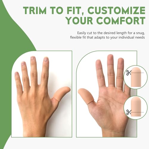 10 Pack Silicone Gel Finger Cots, Finger Protector Caps for Thumb Care