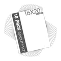 Mat Board Center 10 Pack Uncut Mat Boards, 16x20 White Matboards - size: 16x20