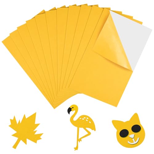NACHLYNN Self Adhesive Felt Fabric Sheets 7"x11.5" /18x29cm Sticky Back Felt Fabric for Crafts Art Project DIY Sewing Patchwork Decoration (11, Yellow) - color: Yellow