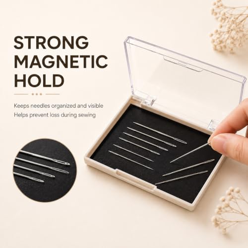 Magnetic Needle Holder Case with Clear Lid, Strong Magnet Sewing Needle Storage Box, Portable Acrylic Pin Keeper for Sewing Quilting Crafts, Small Needle Case for Needlepoint Accessories - color: Clear