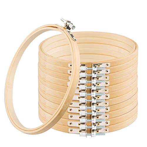 GIEMSON 8 Inch Bamboo Embroidery Hoops, 12 Pack - size: 8 inch