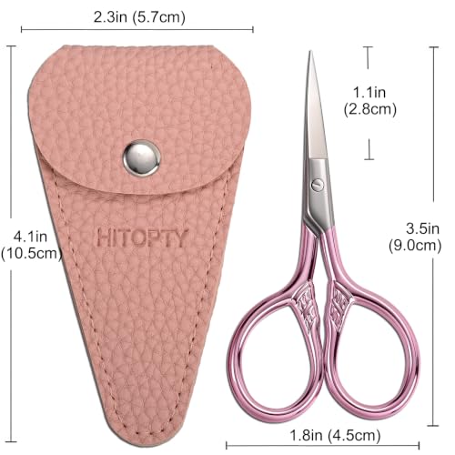 Small Pointed Scissors for Women Men Facial Hair, Beard, Mustache - color: Pink