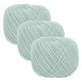 MECCANIXITY Crochet Thread Pearl Cotton Size 3 Light Blue 3 Rolls 164 Yards for Crocheting Tatting Knitting Embroidery Sewing - color: Light Blue