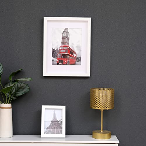 Muzilife 11x14 Shadow Box 3D Picture Frame with Mat, Wood, 1 Pack, White - color: 1pcs 11x14-white