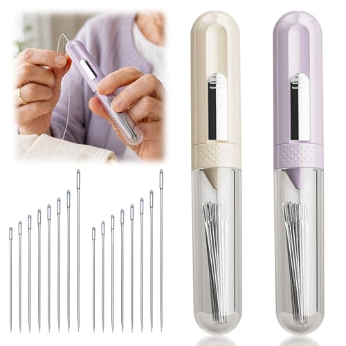 2-Pack 5-in-1 Sewing Tools with Seam Ripper and Magnetic Needle Case