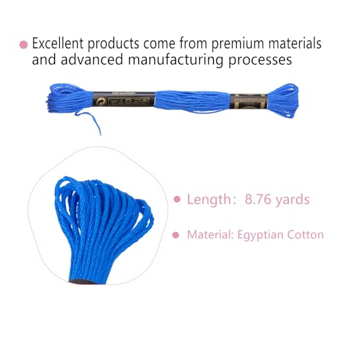 12 Skeins Embroidery Cotton Floss of 8.75yds for DIY Embroidery, Black - color: Black