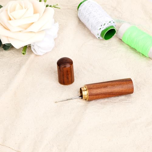 Styquenzer 2 Pcs Needle Case Portable Wooden Sewing Box Sewing Needles Holder Versatile Sewing Storage Case Needle Tube Keeper Container for Storage Embroidery Needle Toothpick Bead