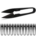 Anley 4" Sewing Scissors Set - Carbon Steel Trimming Nipper Yarn Lightweight Thread Cutter - Portable Mini Embroidery Clipper Stitching Snip for DIY, Household Supplies (12Pcs, Black) - color: Black