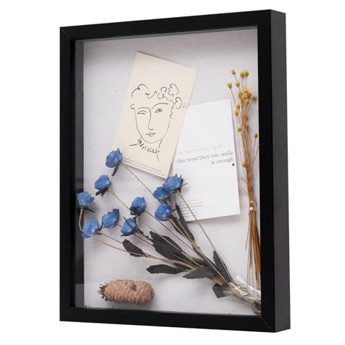 Muzilife 11x14 Shadow Box Wood Picture Frame, Tempered Glass, Black - color: Black, size: 11x14