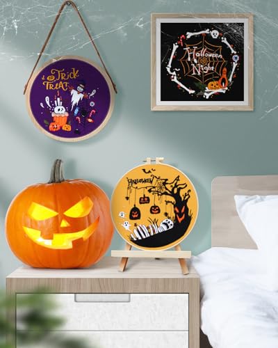 TINDTOP Halloween Embroidery Kit for Adult, Embroidery DIY Starter Kit - color: Halloween 5 Kits