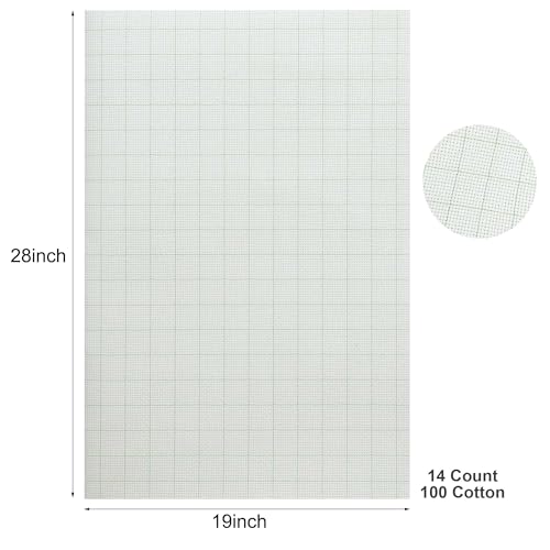 Aida Cloth 14 Count Cross Stitch Fabric,19×28inch (14CT,Grid) - color: Grid, size: 14CT