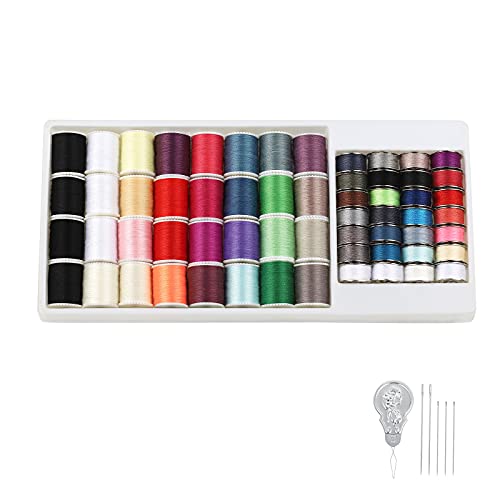 NEX 60 Pcs Sewing Thread Kit, Polyester Mini Bobbins and Thread Spools