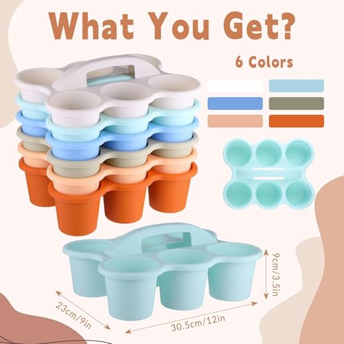 6 Pack Classroom Caddy Organizer with Handle, 6 Compartments, Morandi - color: Morandi