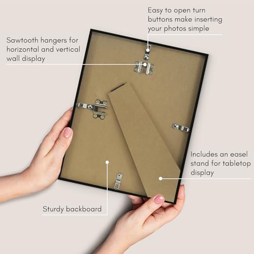 Americanflat 8.5x11 Picture Frame 2-Pack - Slim Molding - Black - size: 8.5x11