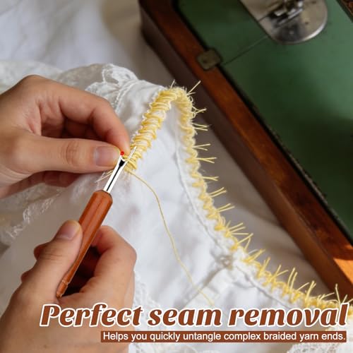 ZMAAGG Seam Rippers for Sewing, Hangable Wooden Handle, 2 PCS - color: Hanging Handle