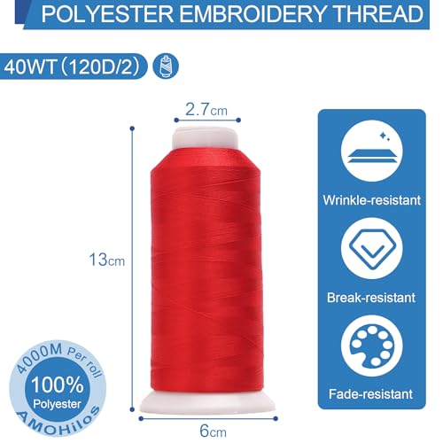 High Tenacity Polyester Embroidery Machine Thread 40WT(120D/2) 4000M Per Spool for Commercial and Domestic Embroidery Machine (Cinnamon Candy-1637) - color: Cinnamon Candy-1637