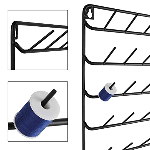 YBING Thread Holder Wall 54 Spools Sewing Thread Rack 4 Pack, Black - color: black