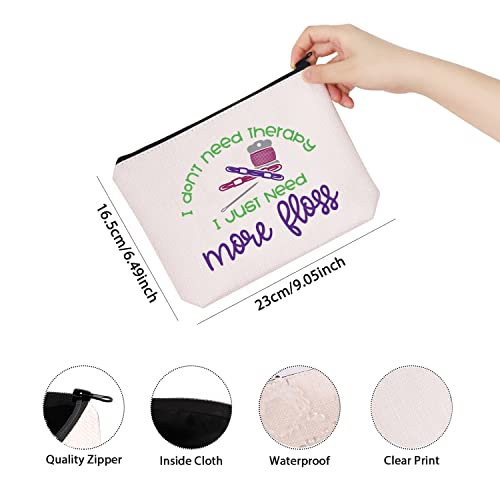Cross Stitch Lover Gift I Don’t Need Therapy I Just Need More Floss Zipper Pouch Makeup Bag (more floss)