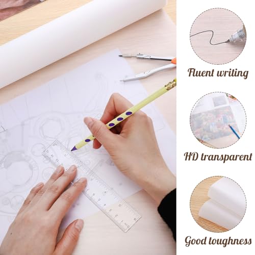 Tracing Paper Roll 12in x 25yd, White Trace Paper Pattern Paper Translucent Tracing Paper for Sewing, Drawing, Sketching, Gift Wrapping - size: 12in x 25yd