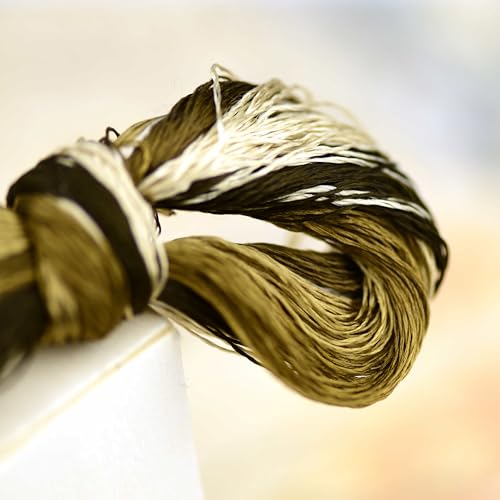 Natural Mulberry Silk Embroidery Thread, 8 Colors, 110m Each, Hand-Dyed Silk Floss for Detailed Needlework, Luxury Handmade Embroidery Set（12） - color: 12