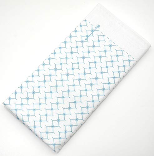 Yokota Daruma Sashiko Cloth - Pre-Printed Sashiko Sampler - White with English Instructions - Joined Diamond Pattern - color: Joined Diamond Pattern, size: Small