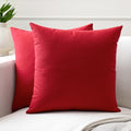 Encasa XO Throw Pillow Covers, Cotton, No Inserts 18"x18" - color: Deep Red, size: 18" x 18" (Pack of 2)