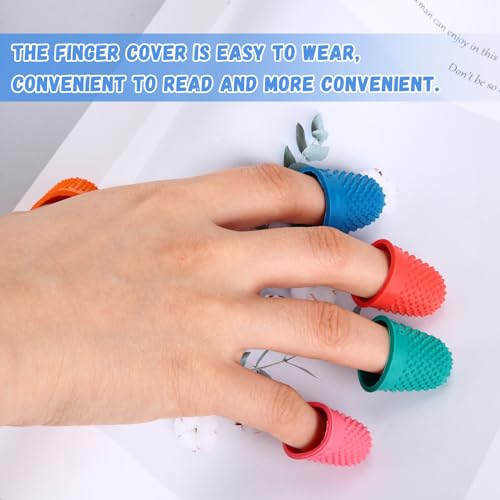 Zonon 20 Pcs Rubber Thimble Finger Protector,Classic Colors - color: Classic Colors