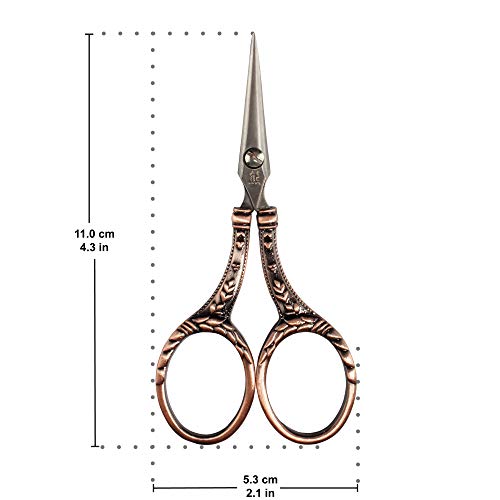 JubileeYarn Decorative Floral Embroidery Craft Scissors - Copper - 1 Scissor - color: Decorative Floral - Copper, size: 1 Scissor