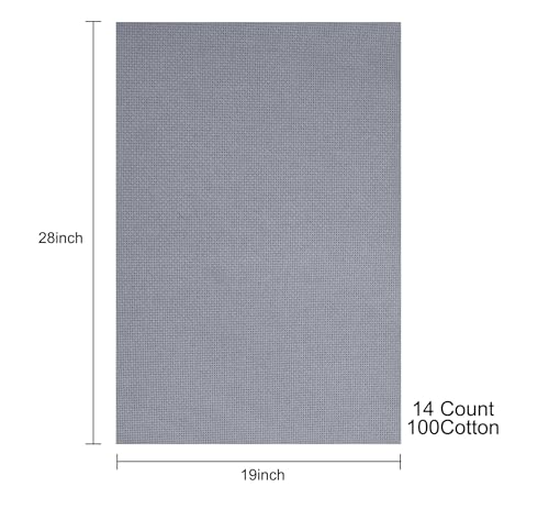 Aida Cloth 14 Count Cross Stitch Fabric,19×28inch (14CT, Gray) - color: Gray, size: 14CT
