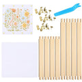 Threehoney 50 Pcs Needlepoint Stretcher Bars Kit 8 Wooden Stretcher Bars, 40 Thumb Tacks and White Cloth Multi Size Embroidery Frame DIY Needlework Craft for Cross Stitch Art Accessories - size: 2 Sizes