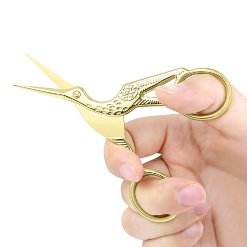 Golden Stork Embroidery Scissors Stainless Steel Sharp Tip Sewing Scissors for Everyday Use, Art Work, Needlework (1 Pcs 4.5Inch) - style: 1 Pcs 4.5Inch