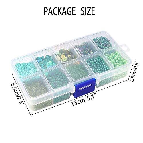 Green Glass Seed Bugle Tube Beads for Jewelry Making - color: green
