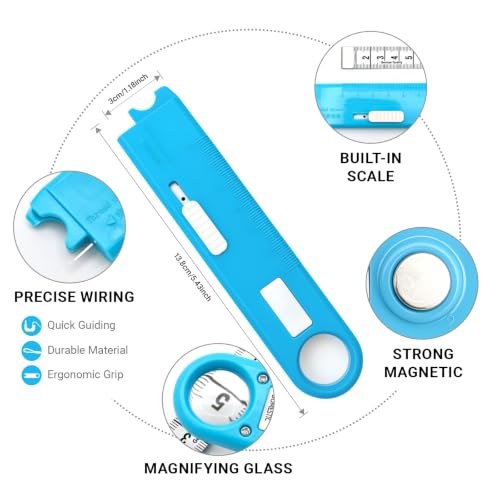 Sewing Machine Automatic Needle Threader with Seam Ripper Ruler Scale - color: blue