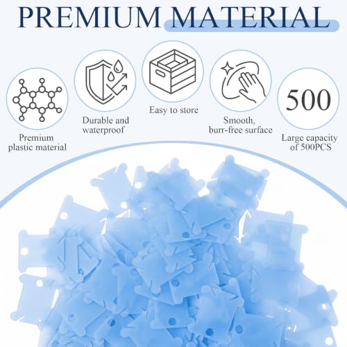 Tranqun 500 Pcs Plastic Embroidery Floss Bobbins, Thread Organizer,Blue - color: Blue
