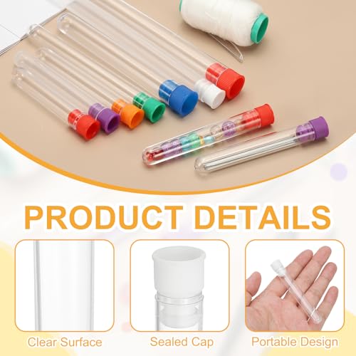 PATIKIL 2.4" Length Plastic Sewing Needle Storage Holder, 16 Pcs Portable Embroidery Needle Clear Pin Toothpick Storage Tubes Case for Craft Knitting, White - color: White, size: 2.4"