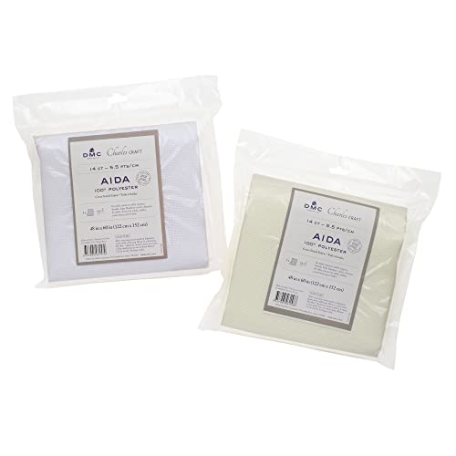DMC Charles Craft Polyester Aida XL Fabric 14ct 48"x60" (Ivory)