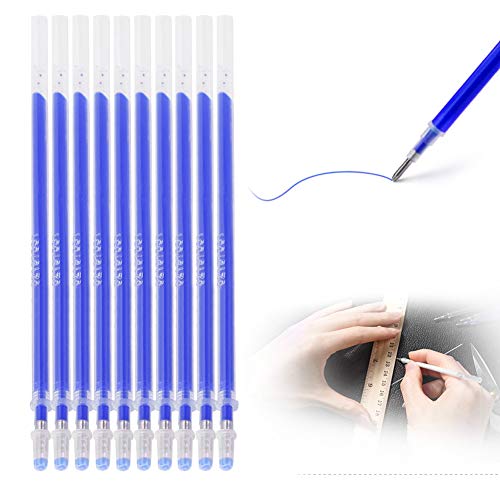100pcs Heat Erasable Pen Refills, 100pcs Blue High Temperature Disappearing Pen, Heat Erasable Marker Tailoring Accessories for Dressmaking Tailors Sewing Quilting Tool