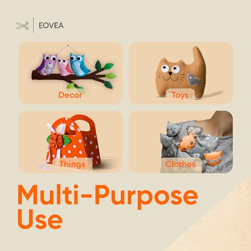 EOVEA | Acrylic Felt Fabric by The Yard | 72" Wide | 1.6mm Thick | Soft & Durable Non-Fraying Felt | for DIY Crafts, Sewing, Upholstery, Costumes & Padding(Sand Beige, One Yard) - color: Sand, size: 1 Yard