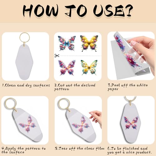 UV DTF Stickers 105 Pcs Butterfly UV DTF Cup Wrap for Glass - style: Watercolor Butterfly