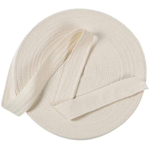 Cotton Twill Tape Ribbon 1/2 Inch Wide Tape Herringbone Webbing Roll Bias Binding Tapes for Sewing and DIY Crafts, Natural (Beige, 85 Yards) - color: Beige, size: 1/2 Inch, 85 Yards