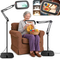 30X 10X Large Floor Magnifying Glass with Light and Adjustable Stand