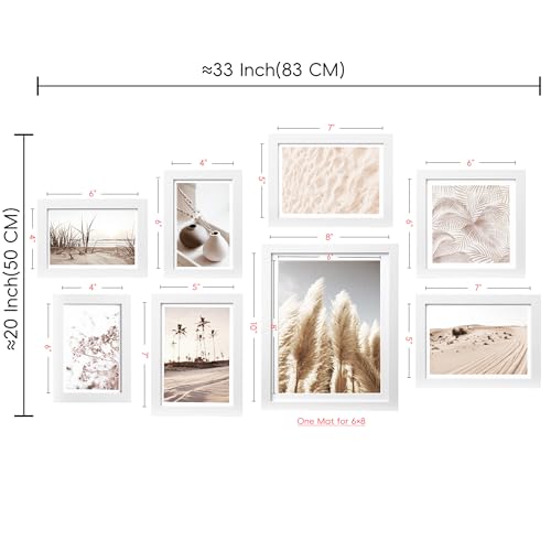 ArtbyHannah Gallery Wall Frame Set, 8 Pack White Picture Frames, Small - color: White, size: Small