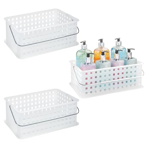 iDesign Portable Shower Caddy Basket, Set of 3, Clear/Frost - style: Pack of 3