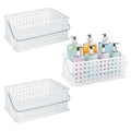 iDesign Portable Shower Caddy Basket, Set of 3, Clear/Frost - style: Pack of 3