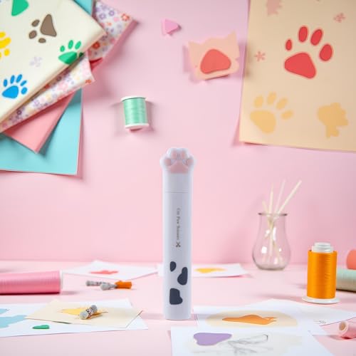White Cat Paw Scissors, Folding Pocket Scissors Multifunctional Craft Scissor, Kawaii Hand Cutters Mini Art Scissor School Stationery