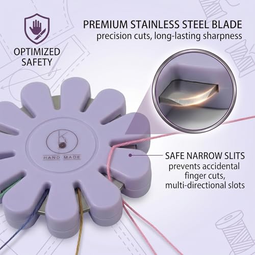 Thread Cutter Sewing Blade Saver Thread Cutter Thread Cutter Tool Thread Cutting Tool Sewing Thread Cutter All Holder Chain Piecing Blade Not Removable Pendant Seam Cutter- Pink (1 PCS -Purple)