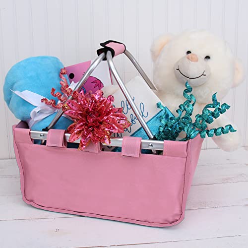 ThreadArt Collapsible Market Basket, Pink - color: Pink