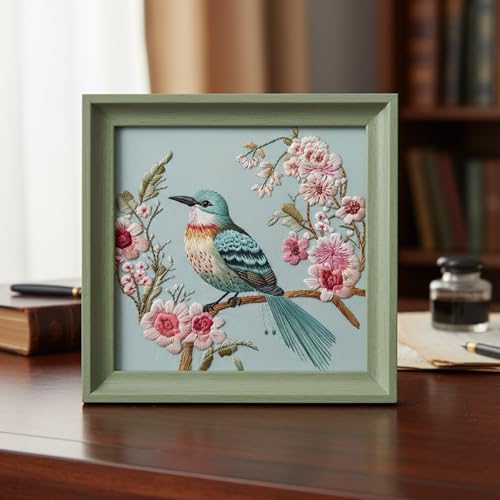 ARTopet Embroidery Kit for Beginners Cross Stitch Kits Needlepoint Set Colorful Bird Patterns Embroidery Thread Kit for Craft Lover Hand Stitch with 7.87in Hoop Threads Fabric-Bird02 - color: Bird02
