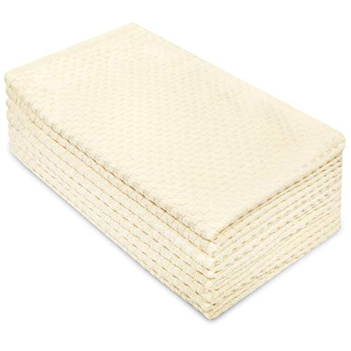 COTTON CRAFT Amazing Kitchen Towels - 8 Pack 100% Cotton Waffle Terry Towel - color: Ivory, size: 8 Pack